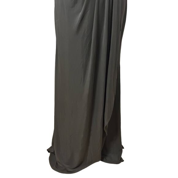 La Femme Maxi Gown Dress Off Shoulder Ruched Sleeveless Zip Black Women's 2 NWT - Picture 3 of 8